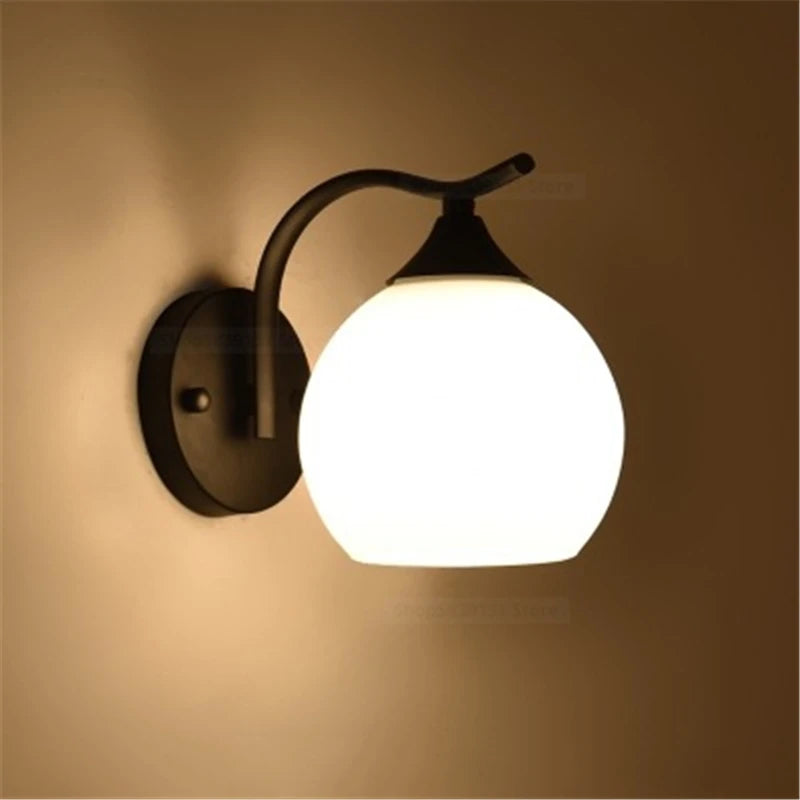 applique murale moderne en verre boule led décorative