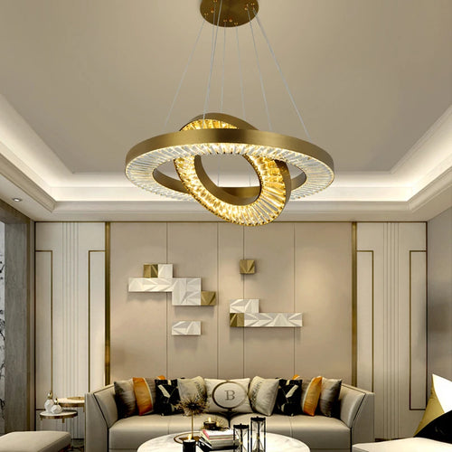 lustre en cristal de luxe style nordique moderne - vue 5 sur 12