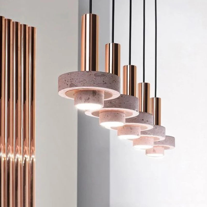 suspension led terrazzo nordique en aluminium pour hôtel bar - vue 5 sur 7