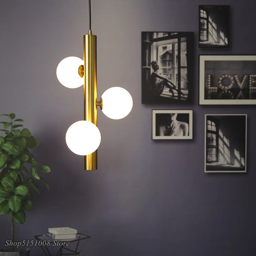 Suspension dorées de styliste nordique