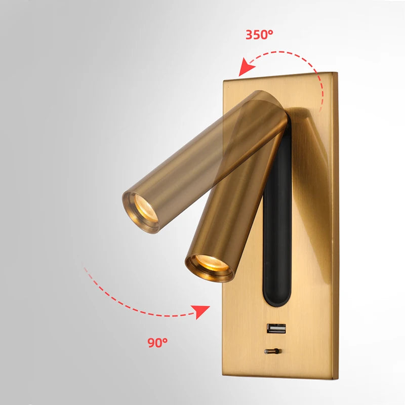 applique murale led multifonction avec chargeur usb intégré - vue 5 sur 14
