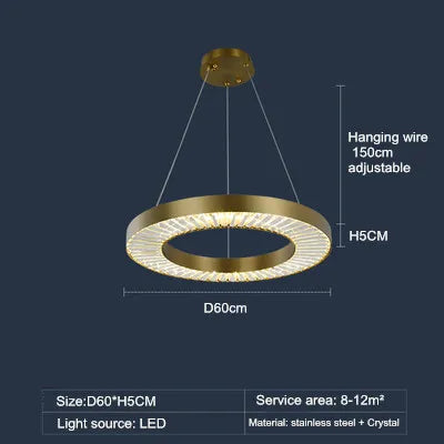 lustre en cristal de luxe style nordique moderne - vue 9 sur 12