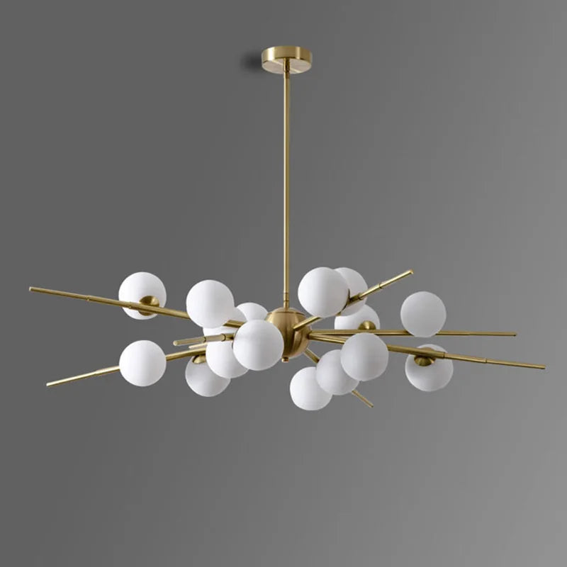 2024Modern Glass Ball LED Chandelier for Living room Dining Room Luminaire Gold/black Pendant Lamp Lustre ,Samsarah Lighting - vue 6 sur 9