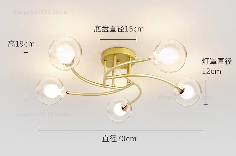 plafonniers modernes simples décoration nordique luminaire créatif - vue 14 sur 17