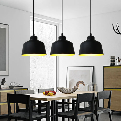 suspension loft nordique moderne avec 3 suspensions pour cuisine - vue 5 sur 9