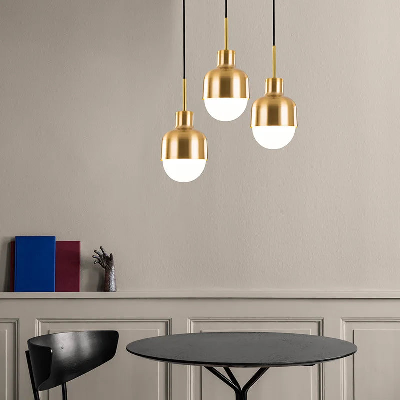 luminaire suspendu led doré - vue 4 sur 5