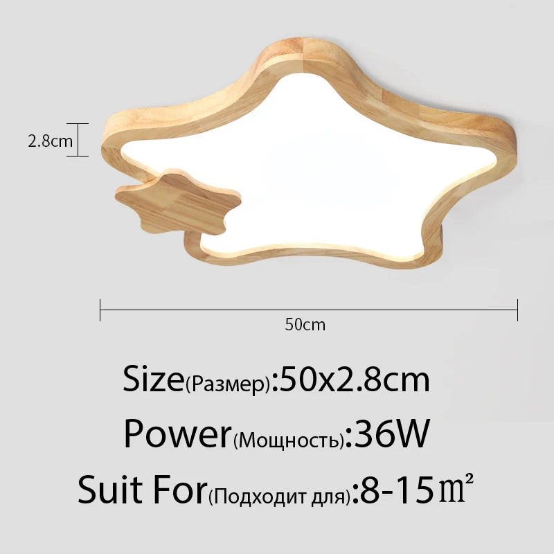 plafonniers minimalistes étoiles en bois décoratifs luminaire monté