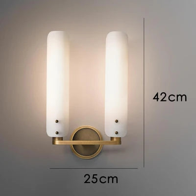 applique murale moderne art déco en cuivre doré  lampe LED décorative - vue 10 sur 10