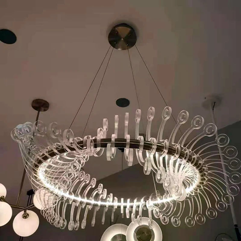 lustre design moderne led luminaire simple nordique suspendu - vue 4 sur 9