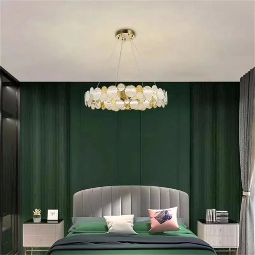 lustre nordique en verre led luxe moderne rond