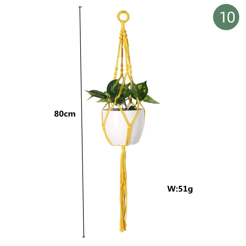 paniers suspendus en macramé pour plantes et décoration - vue 23 sur 30