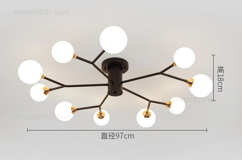 plafonniers modernes simples décoration nordique luminaire créatif - vue 17 sur 17