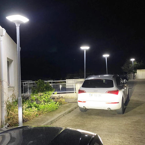 lampadaire extérieur solaire éclairage 360 éventail avec capteur crépuscule-aube - vue 5 sur 4