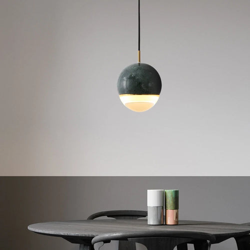 suspension en marbre à led style nordique pour espaces modernes - vue 3 sur 9