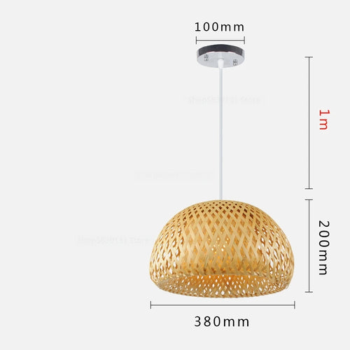 luminaire suspendu en bambou chinois pour restaurant hôtel - vue 17 sur 29