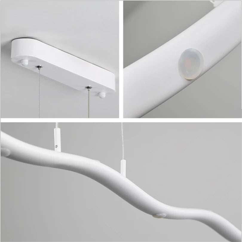 suspension led design post-moderne simple courbe - vue 5 sur 7