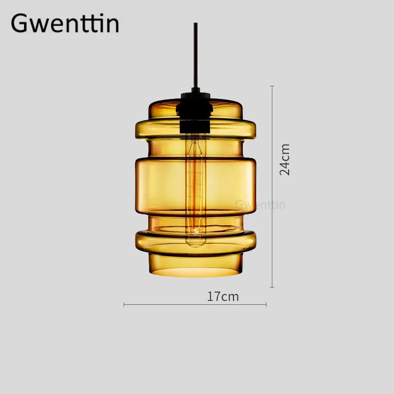 suspension moderne en verre teinté pour décoration intérieure - vue 19 sur 30