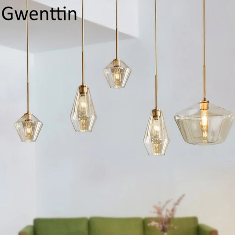 suspension moderne en verre pour décoration intérieure élégante - vue 3 sur 12