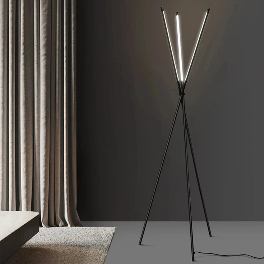 lampadaire led trépied style nordique pour lecture et intérieur - vue 4 sur 7
