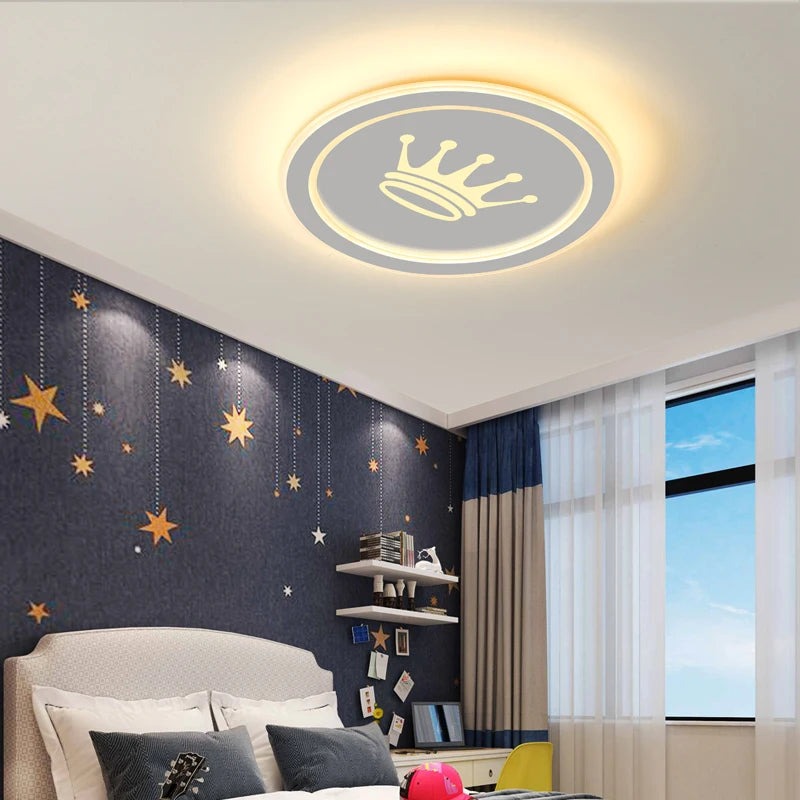 plafonniers led modernes avec motif couronne pour décoration maison - vue 4 sur 10