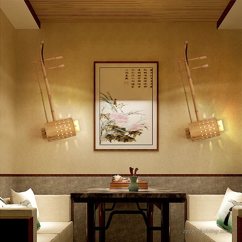applique murale en bambou style japonais pour restaurant et bar - vue 4 sur 10