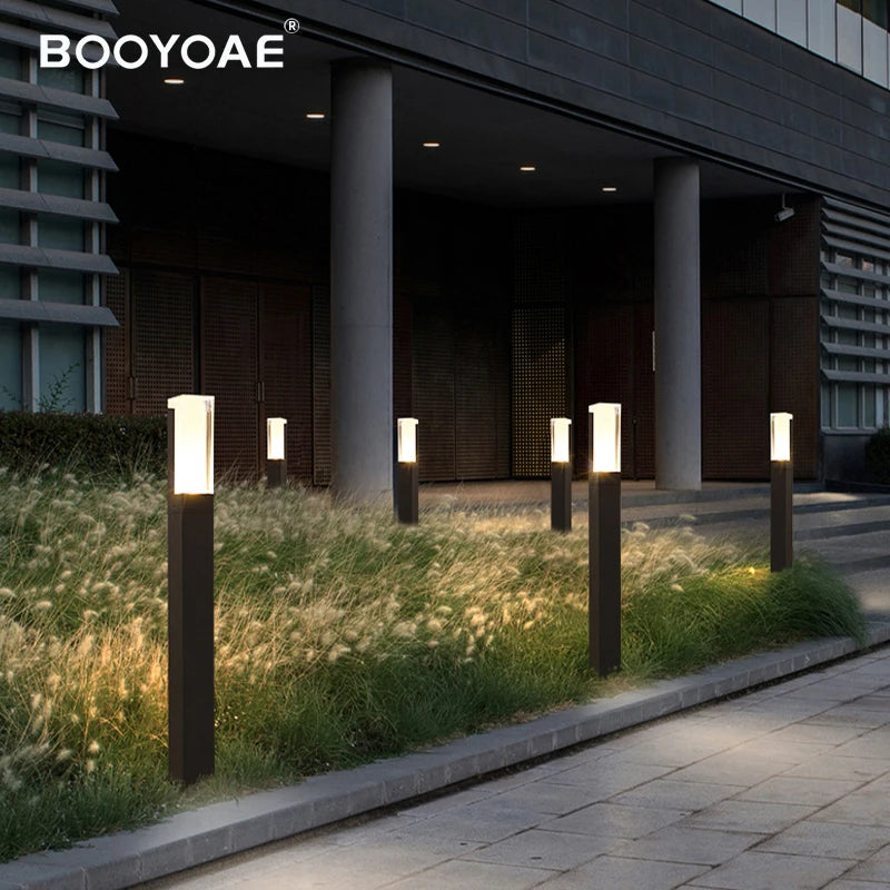 Lampe à gazon moderne lumière extérieure en aluminium étanche à l'eau porche jardin IP54 lampe à gazon extérieure maison cour décor paysage lumières - vue 3 sur 10