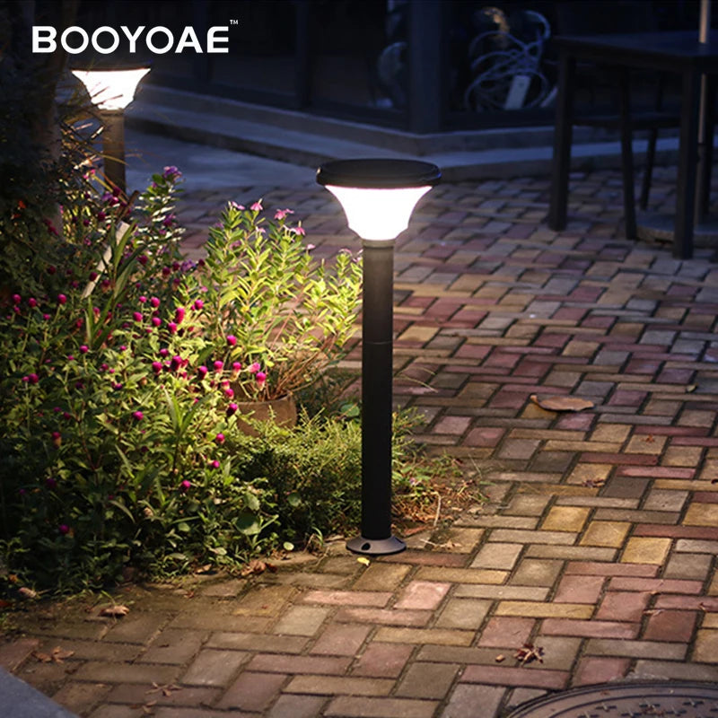 Lampe de pelouse solaire extérieure LED lampe de stigmatisation rougeoyante sans électricité couloir de jardin moderne terrasse ronde lumières de pelouse imperméables - vue 5 sur 18