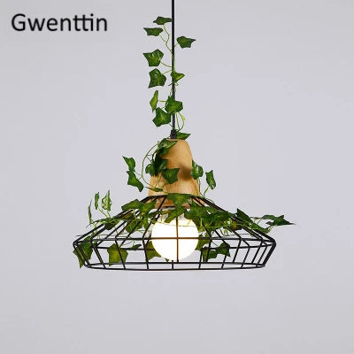 suspension moderne en bois avec éclairage led pour plantes - vue 11 sur 12
