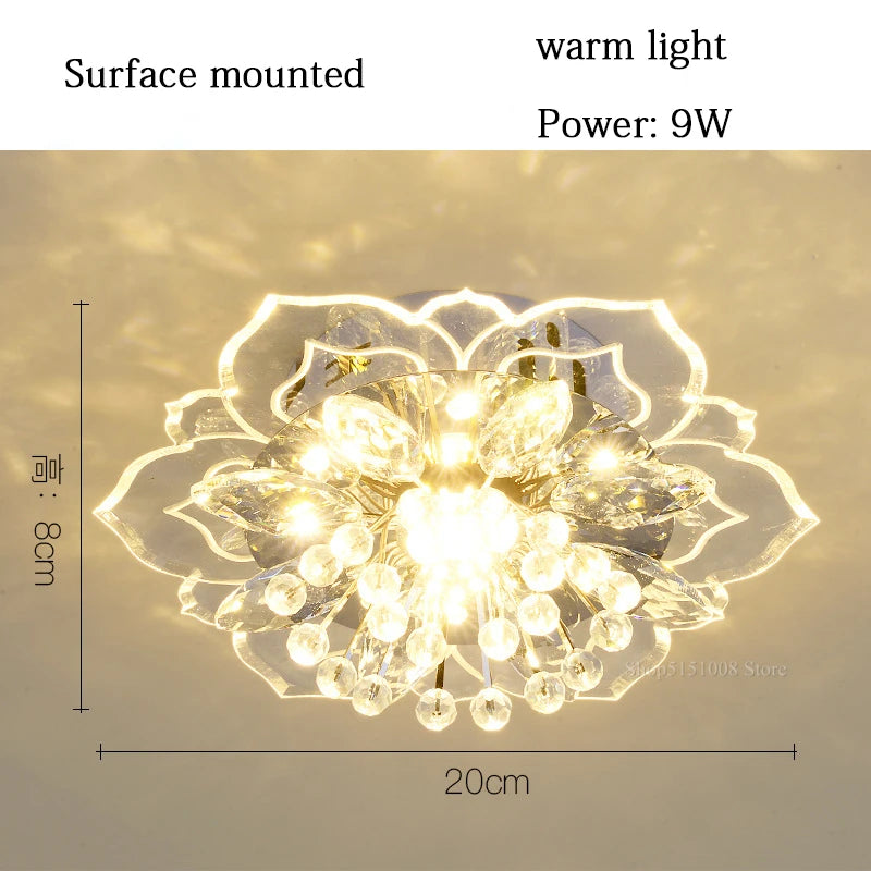 lustre en cristal fleurs pour décoration éclairage intérieur - vue 11 sur 11
