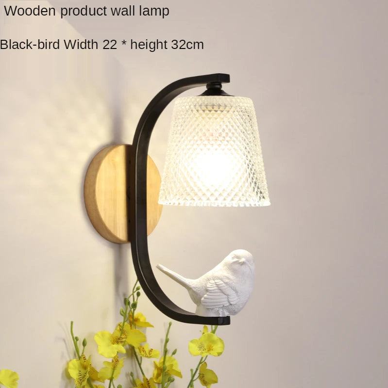 Applique murale led nordique avec appliques d'oiseaux - vue 8 sur 10