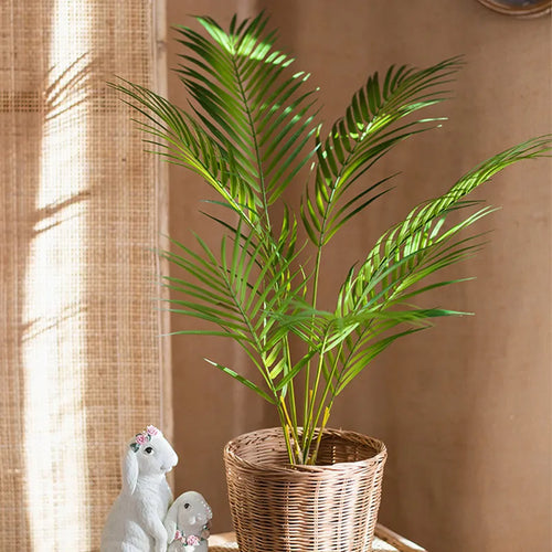palmier artificiel avec grandes feuilles pour décoration intérieure et extérieure - vue 3 sur 12