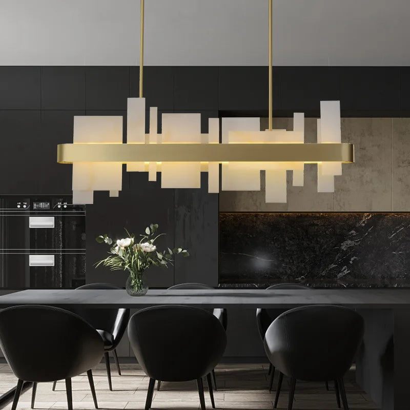 lustre de luxe en cuivre led créatif postmoderne nordique