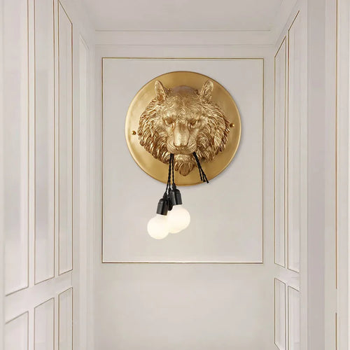 applique murale nordique en résine motif tigre design italien lumineux - vue 5 sur 10