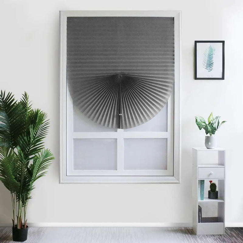 Store plisse occultant adhesif style zebre fenetre chambre