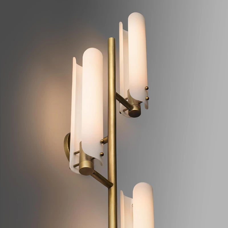 applique murale moderne art déco en cuivre doré  lampe LED décorative - vue 8 sur 10