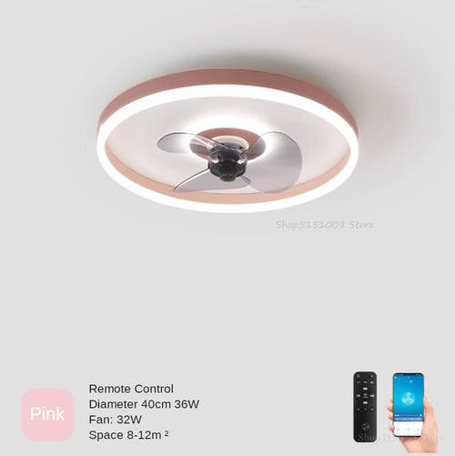 plafonnier moderne avec ventilateur et leds 3 couleurs - vue 9 sur 18