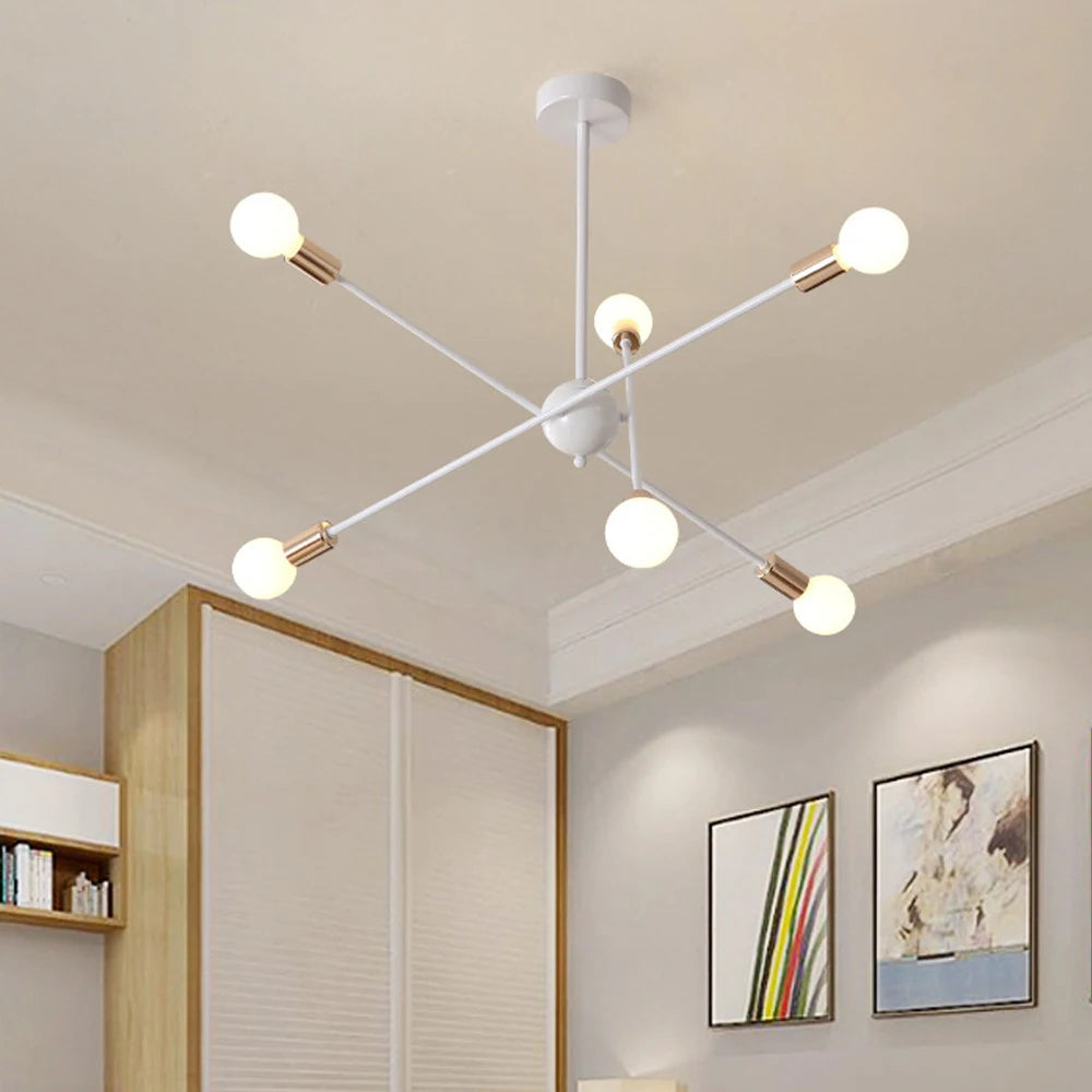 lustre moderne à leds style industriel spoutnik créatif éclairage maison - vue 4 sur 16