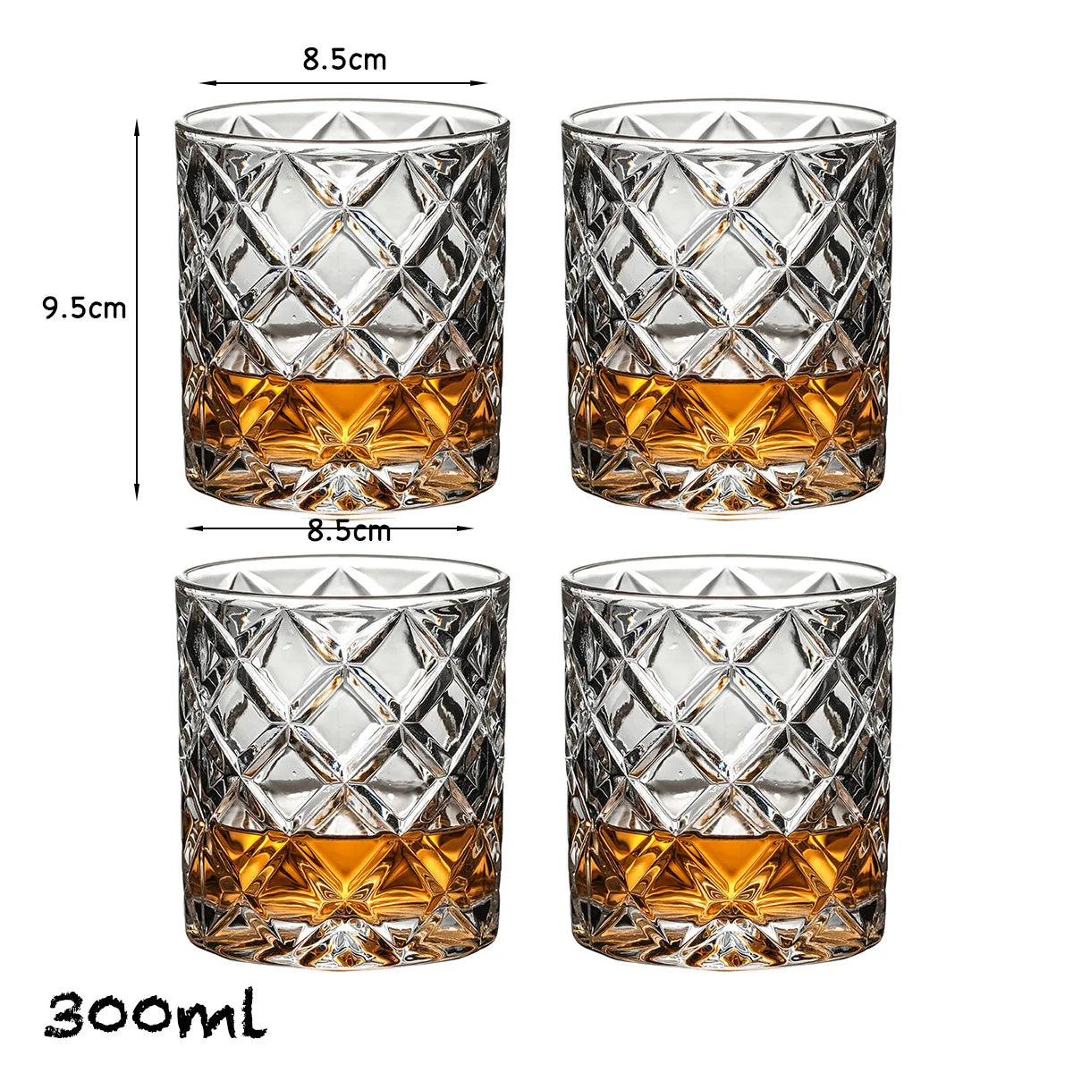 Verres whisky old fashioned motifs texturés lot 4