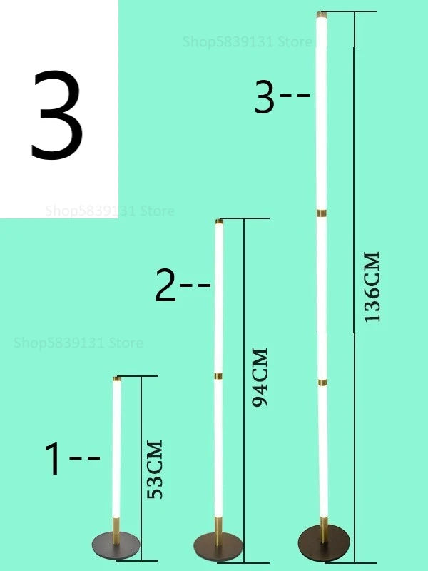 lampadaire d'angle moderne démontable avec lumière sur pied - vue 9 sur 15