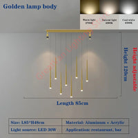 lustre led créatif moderne tuyau suspendu brillant pour maison