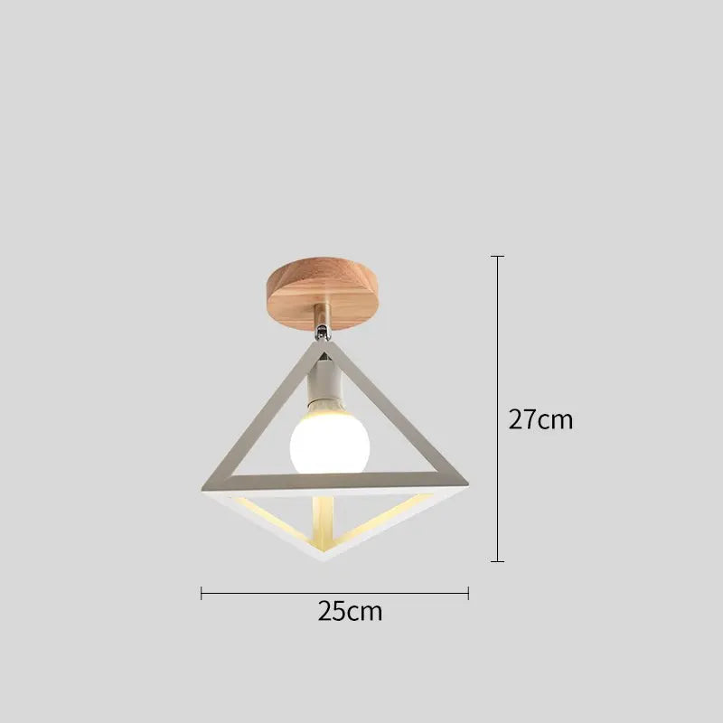 plafonnier led nordique moderne simple en fer triangle - vue 11 sur 18
