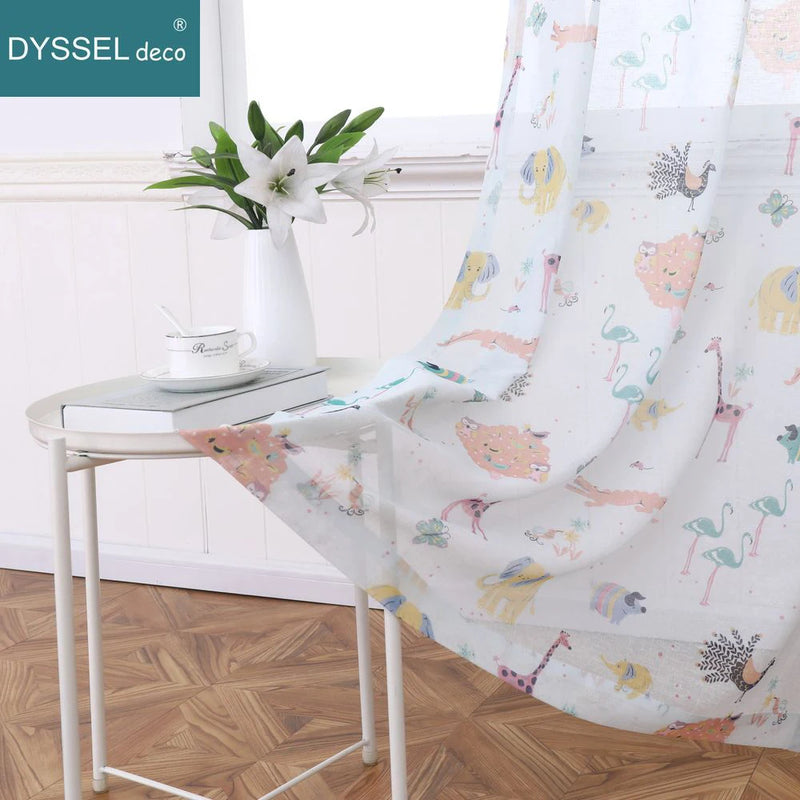 Rideau chambre enfant tulle animaux style européen