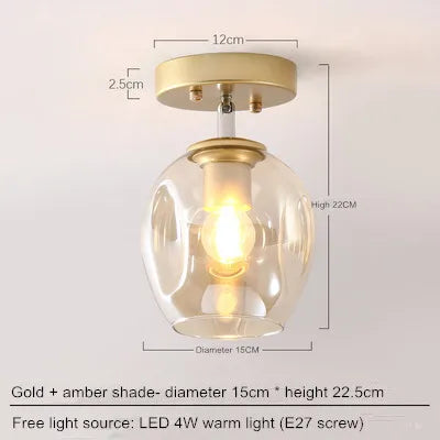Nordic simple porch hall lamp entering the house, sun table lamp, modern simple corridor lamp, sky lantern, small ceiling lamp - vue 12 sur 11