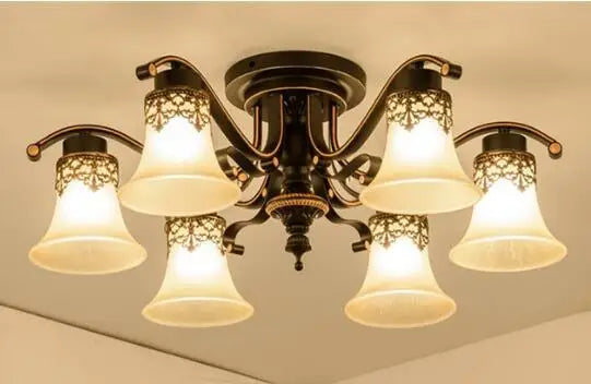 plafonnier vintage en verre et métal rétro lumineux - vue 8 sur 10