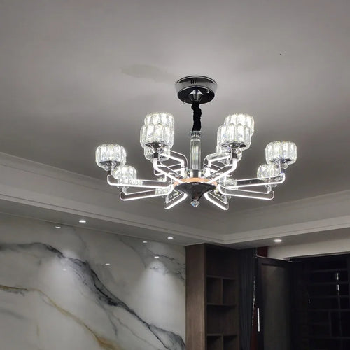 lustre en cristal moderne luxe pour décoration intérieure élégante - vue 2 sur 14