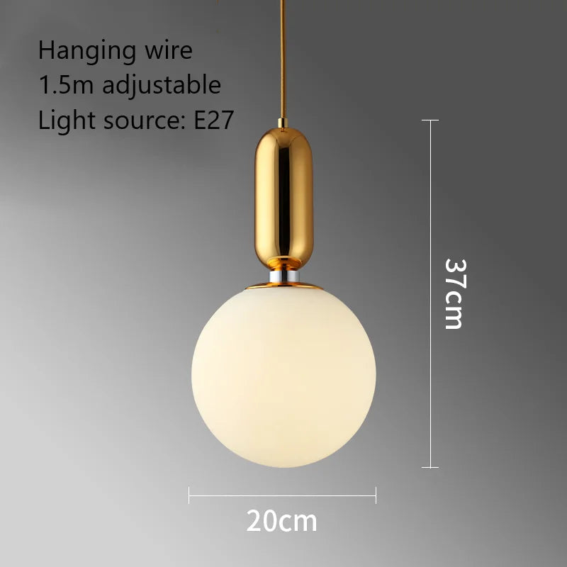 boule de verre moderne suspension led luminaire décoratif - vue 15 sur 15