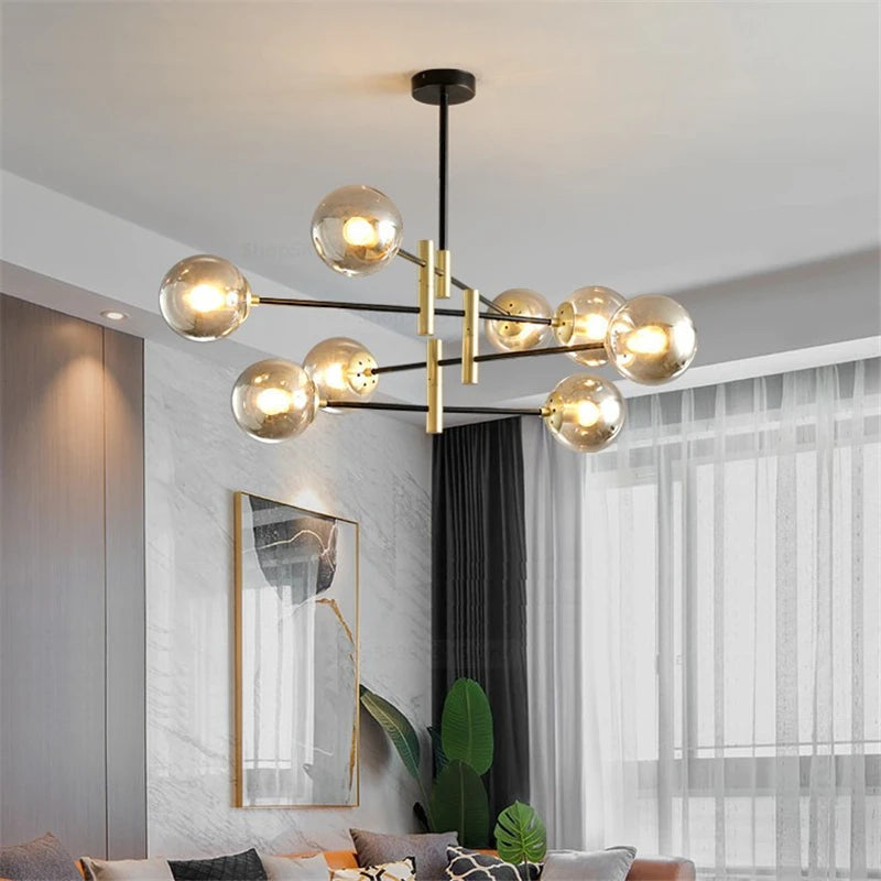 lustre led moderne boule de verre nordique luminaires créatifs