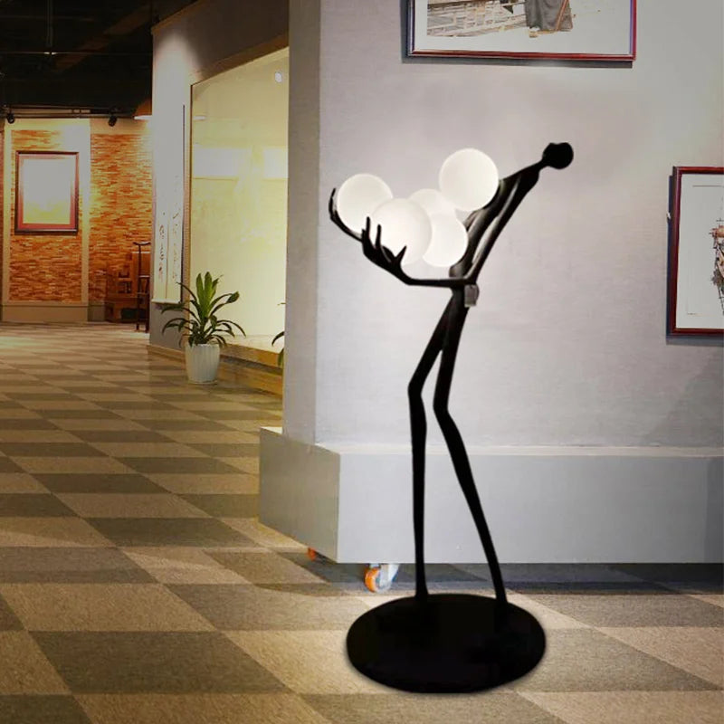 lampadaire postmoderne en résine et verre design élégant - vue 6 sur 9