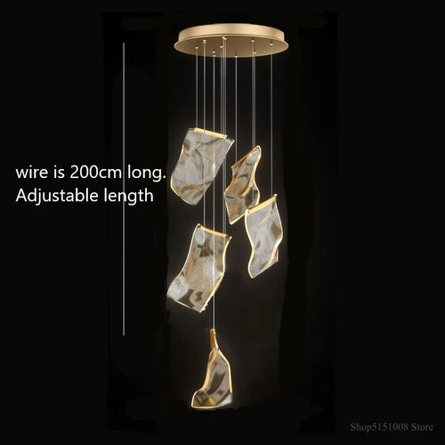 lustre led moderne pour escalier et magasin de vêtements - vue 14 sur 15