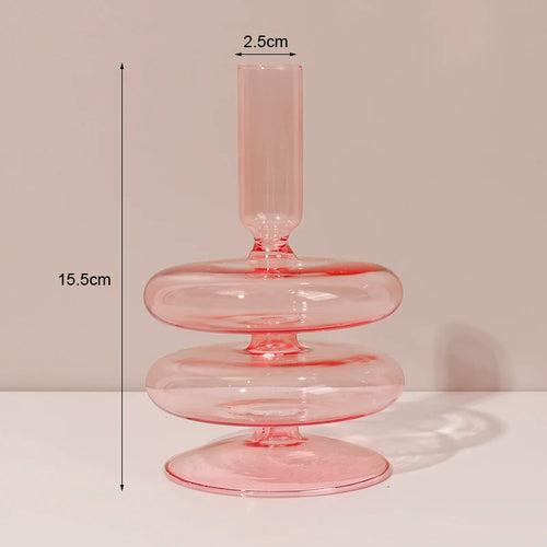 bougeoirs en verre rétro classiques pour décoration de mariage et intérieure - vue 15 sur 17